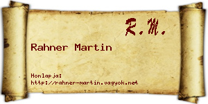 Rahner Martin névjegykártya